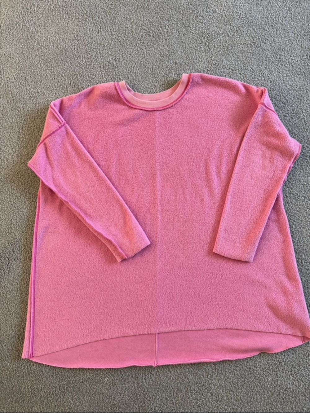 Free People Bubblegum Pink Relaxed Crewneck Sweatshirt